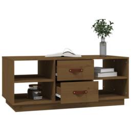 Berkfield Home Beautiful Coffee Table Honey Brown 100x50x41 cm Solid Wood Pine - Size: 100 x 50 x 41 cm - thumbnail 4