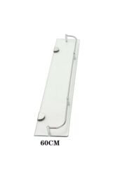 Living and Home 60cm Glass Shelf Tempered Glass 6MM Thick Storage Organizer Wall Mounted Bathroom in Silver - thumbnail 3