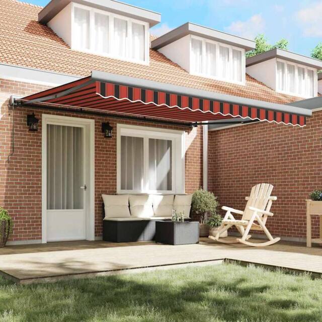 Berkfield Home Manual Retractable Awning with LED Orange & Brown 350x250 cm - image 1