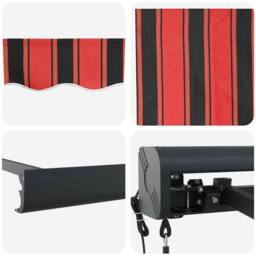 Berkfield Home Manual Retractable Awning with LED Orange & Brown 350x250 cm - thumbnail 8