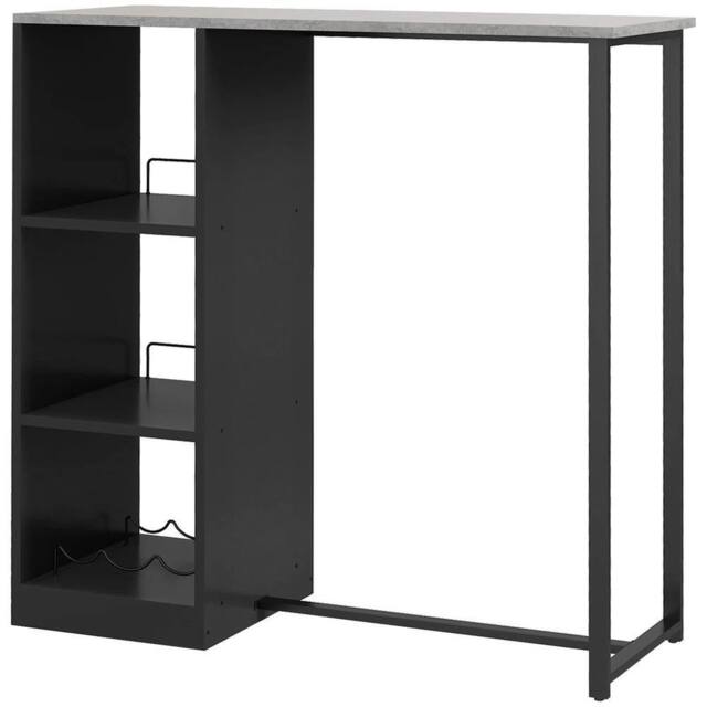 KORVIXA Bar Table with Wine Rack in Black - Size: 0.6m2 - image 1