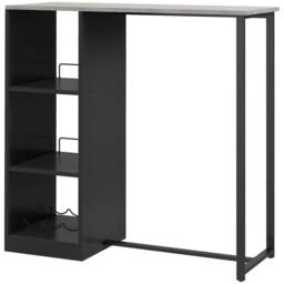 KORVIXA Bar Table with Wine Rack in Black - Size: 0.6m2 - thumbnail 1