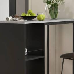 KORVIXA Bar Table with Wine Rack in Black - Size: 0.6m2 - thumbnail 5