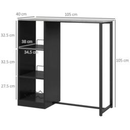 KORVIXA Bar Table with Wine Rack in Black - Size: 0.6m2 - thumbnail 2
