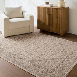 Livabliss Arda Vintage Taupe Brown Grey Green Traditional Boho Fringe Living Rug - Size: 200 cm x 290 cm - thumbnail 9