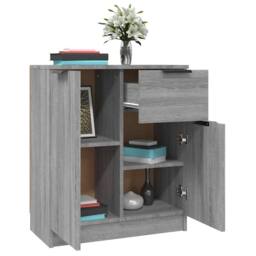Berkfield Home Sideboard Grey Sonoma 60x30x70 cm Engineered Wood - Size: 60 x 30 x 70 cm - thumbnail 4