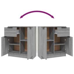 Berkfield Home Sideboard Grey Sonoma 60x30x70 cm Engineered Wood - Size: 60 x 30 x 70 cm - thumbnail 9