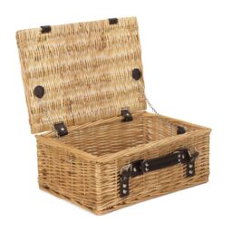 Red Hamper Wicker 36cm Picnic Basket in Brown - thumbnail 1
