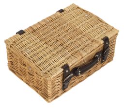 Red Hamper Wicker 36cm Picnic Basket in Brown - thumbnail 4