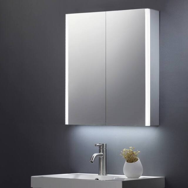Bathroom Kingdom Beau Illuminated LED Mirror Cabinet 600x700mm in Silver - image 1