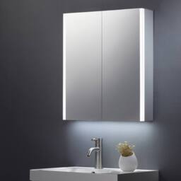 Bathroom Kingdom Beau Illuminated LED Mirror Cabinet 600x700mm in Silver