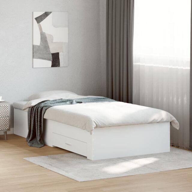 Berkfield Home Bed Frame with Drawers without Mattress White 90x190 cm Single - image 1