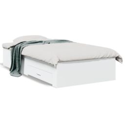Berkfield Home Bed Frame with Drawers without Mattress White 90x190 cm Single - thumbnail 2