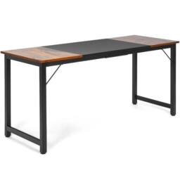 Kelvenix Wooden Computer Desk Industrial Writing in Brown - Size: 0.6m2