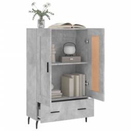 Berkfield Home Highboard Concrete Grey 69.5x31x115 cm Engineered Wood - thumbnail 4