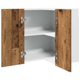 Berkfield Home Hanging Corner Cabinet Lyon Old Wood 57x57x60 cm Engineered Wood in Brown - Size: 57 x 57 x 60 cm - thumbnail 2