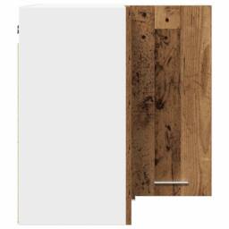 Berkfield Home Hanging Corner Cabinet Lyon Old Wood 57x57x60 cm Engineered Wood in Brown - Size: 57 x 57 x 60 cm - thumbnail 5