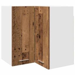 Berkfield Home Hanging Corner Cabinet Lyon Old Wood 57x57x60 cm Engineered Wood in Brown - Size: 57 x 57 x 60 cm - thumbnail 3