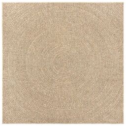 Berkfield Home Rug ZIZUR 240x240 cm Jute Look Indoor & Outdoor in Brown - Size: Medium - thumbnail 4