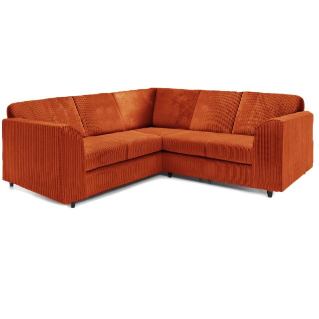 Furnishings For Less UK Ferguson 5 Seater Fabric Corner Sofa L Shaped Jumbo Cord - Full Back in Orange - image 1