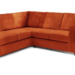 Furnishings For Less UK Ferguson 5 Seater Fabric Corner Sofa L Shaped Jumbo Cord - Full Back in Orange - thumbnail 3