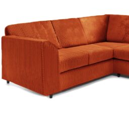 Furnishings For Less UK Ferguson 5 Seater Fabric Corner Sofa L Shaped Jumbo Cord - Full Back in Orange - thumbnail 2