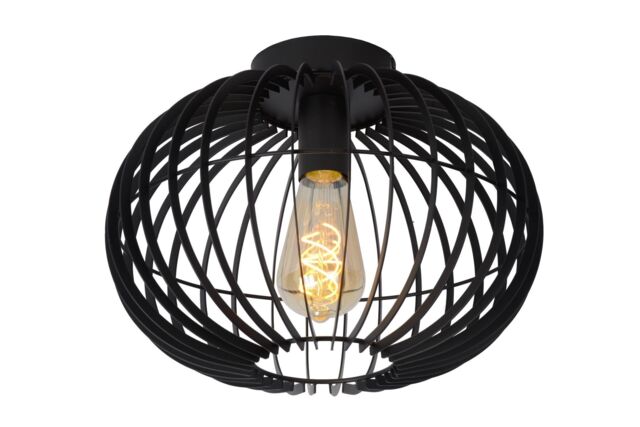 Lucide 'REDA' Dimmable Stylish Modern Indoor Flush Ceiling Light 1xE27 in Black - image 1