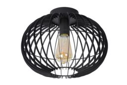 Lucide 'REDA' Dimmable Stylish Modern Indoor Flush Ceiling Light 1xE27 in Black - thumbnail 2