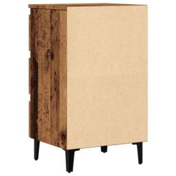 Berkfield Home Bed Cabinet with Metal Legs Old Wood 40x35x69 cm in Brown - Size: 40 x 35 x 69 cm - thumbnail 7