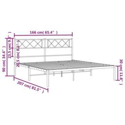 Berkfield Home Metal Bed Frame with Headboard White 160x200 cm - thumbnail 9