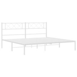 Berkfield Home Metal Bed Frame with Headboard White 160x200 cm - thumbnail 4