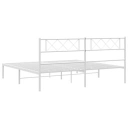 Berkfield Home Metal Bed Frame with Headboard White 160x200 cm - thumbnail 7