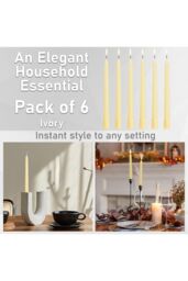 Deco Express 6 Hours Twisted Candles Pack of 6 in Ivory - Size: 6 Pack - thumbnail 3