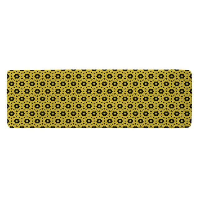 Benjamin Tate Design Yellow & Black Geometric Pattern Runner Rug in Natural - Size: 67 cm x 230 cm - image 1