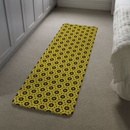 Benjamin Tate Design Yellow & Black Geometric Pattern Runner Rug in Natural - Size: 67 cm x 230 cm - thumbnail 4