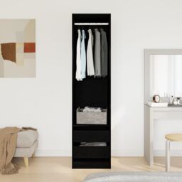 Berkfield Home Wardrobe - Black Oak, 50 x 50 x 200 cm, Made of Engineered Wood - Size: 50 x 50 x 200 cm - thumbnail 4
