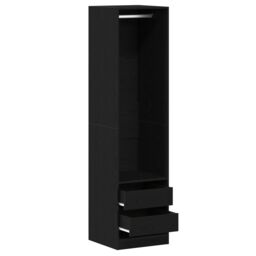 Berkfield Home Wardrobe - Black Oak, 50 x 50 x 200 cm, Made of Engineered Wood - Size: 50 x 50 x 200 cm - thumbnail 5