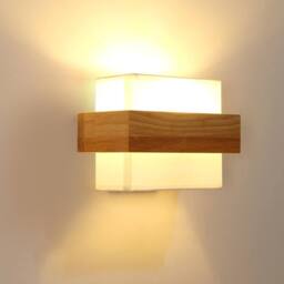 Goeco Vintage E27 Glass Wall Lamp, Creative Design Wall Light, for Bedroom in White