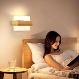 Goeco Vintage E27 Glass Wall Lamp, Creative Design Wall Light, for Bedroom in White - thumbnail 3