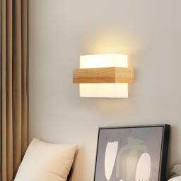 Goeco Vintage E27 Glass Wall Lamp, Creative Design Wall Light, for Bedroom in White - thumbnail 2