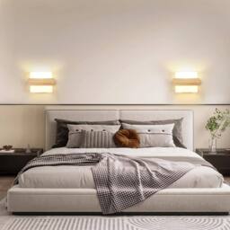 Goeco Vintage E27 Glass Wall Lamp, Creative Design Wall Light, for Bedroom in White - thumbnail 8