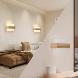 Goeco Vintage E27 Glass Wall Lamp, Creative Design Wall Light, for Bedroom in White - thumbnail 6