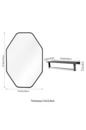 Living and Home Aluminium Alloy Framed HD Float Glass Bathroom Mirror in Black - thumbnail 8