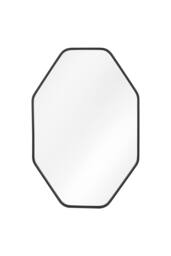 Living and Home Aluminium Alloy Framed HD Float Glass Bathroom Mirror in Black - thumbnail 1