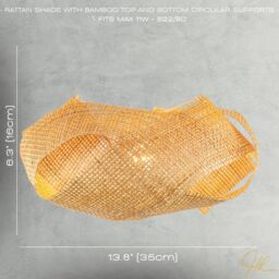 Happy Homewares Modern Designer Natural Brown Woven Rattan Pendant Lighting Shade - thumbnail 7