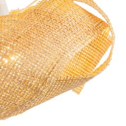 Happy Homewares Modern Designer Natural Brown Woven Rattan Pendant Lighting Shade - thumbnail 4