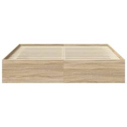 Berkfield Home Bed Frame Sonoma Oak 200x200 cm in Light Tan - thumbnail 5