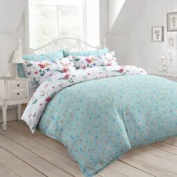 Velosso Sacramento Floral Cotton Rich Printed Duvet Cover & Pillowcase Set - Size: Double - thumbnail 2
