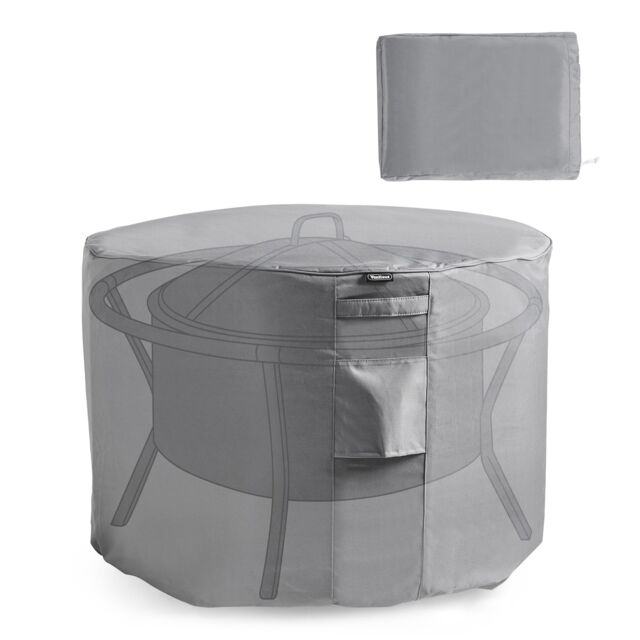 VonHaus Slate Grey Premium Heavy Duty Waterproof Garden Round Firepit Cover - image 1