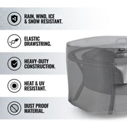 VonHaus Slate Grey Premium Heavy Duty Waterproof Garden Round Firepit Cover - thumbnail 3